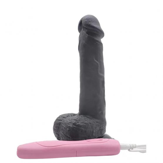 Herotik Shop 20 cm Titreşimli ve Rotasyonlu Realistik Zenci Vibratör