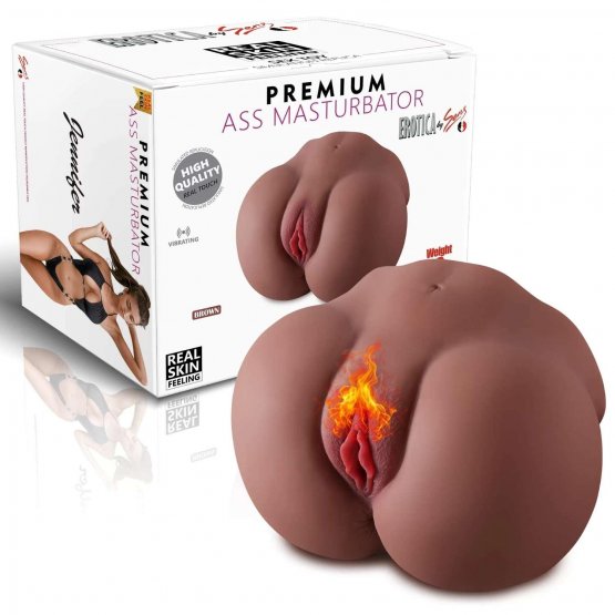 Jennifer Anal Vajinal Titreşimli Isıtmalı Melez Suni Kalça Vajina