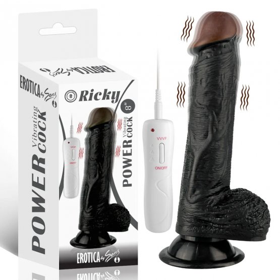 Ricky 20.5 cm Vakumlu Realistik Vibratör Zenci