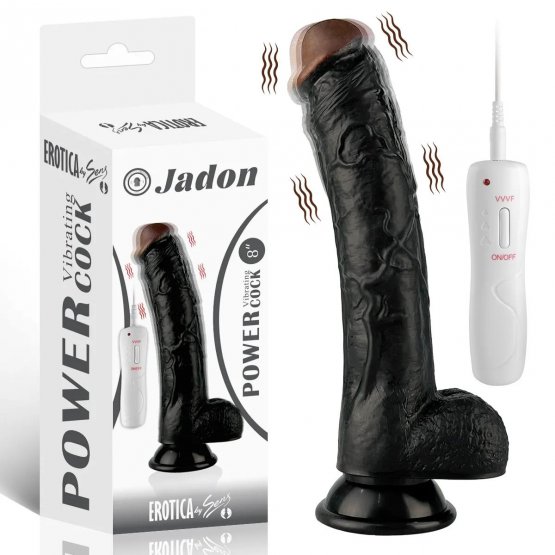 Jadon 23 cm Vakumlu Realistik Vibratör Zenci