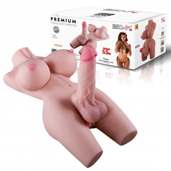 Herotik Shop Dylan Anal Vajinal Girişli 19 CM Yapay Penis Trans Yarım Vücut